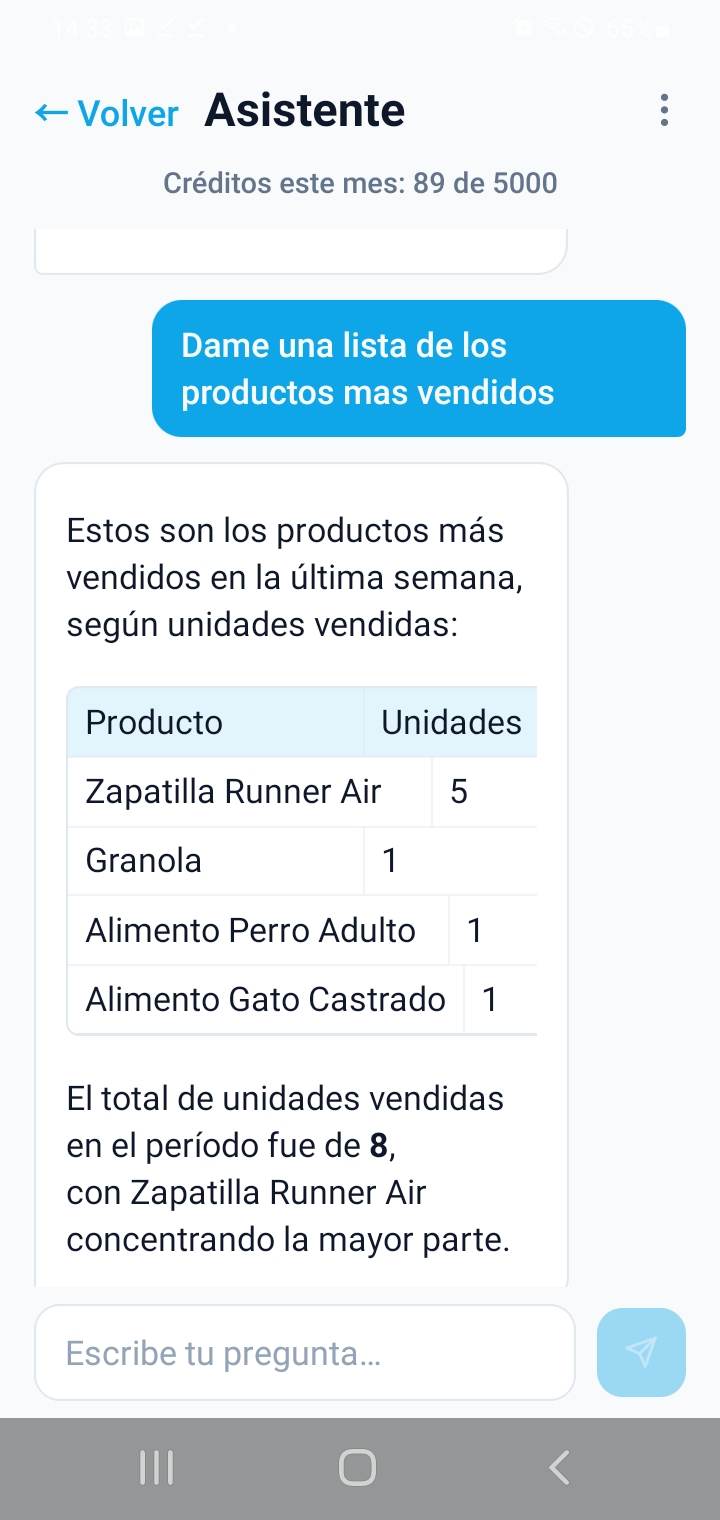 Captura del asistente con IA en tema Claro